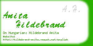 anita hildebrand business card